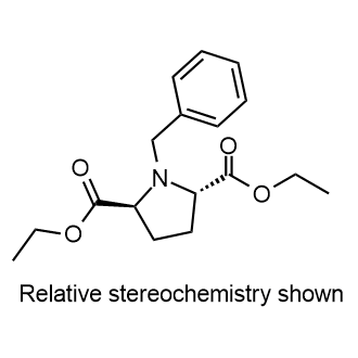 反式-1-苄基吡咯烷-2,5-二羧酸二乙酯结构式