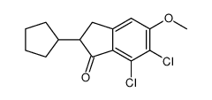 6,7-dichloro-2-cyclopentyl-5-methoxy-2,3-dihydroinden-1-one结构式