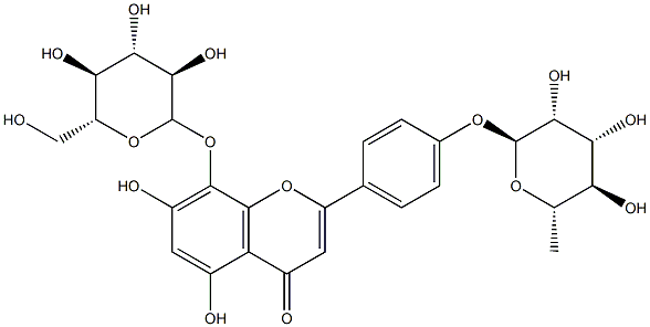 4'-(6-Deoxy-α-L-mannopyranosyloxy)-8-(β-D-glucopyranosyloxy)-5,7-dihydroxyflavone structure