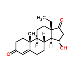 13beta-乙基-15alpha-羟基甾烷-4-烯-3,17-二酮结构式