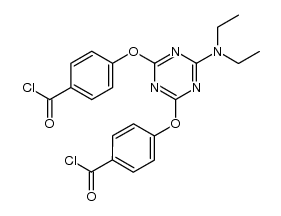 4,4'-((6-(diethylamino)-1,3,5-triazine-2,4-diyl)bis(oxy))dibenzoyl chloride结构式
