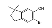 6-bromo-3,3-dimethyl-1,2-dihydroinden-5-ol结构式