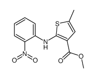 5-甲基-2-[((2-硝基苯基)氨基]-3-噻吩甲酸甲酯结构式