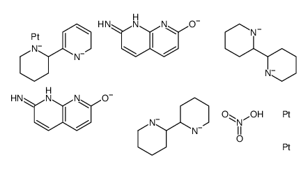 nitric acid,(7-oxo-1,8-naphthyridin-8-id-2-yl)azanide,2-piperidin-1-id-2-ylpiperidin-1-ide,6-piperidin-1-id-2-yl-2H-pyridin-1-ide,platinum Structure
