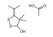 acetic acid,4,4-dimethyl-5-propan-2-ylidenedithiolan-3-ol Structure