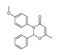 3-p-methoxyphenyl-6-methyl-2-phenyl-1,3-oxazin-4-one结构式