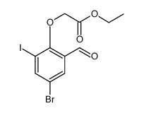 Acetic acid, 2-(4-bromo-2-formyl-6-iodophenoxy)-, ethyl ester结构式