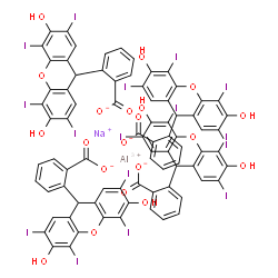 2-(3,6-dihydroxy-2,4,5,7-tetraiodoxanthen-9-yl)benzoic acid, aluminium sodium salt Structure