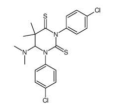 1,3-Bis(4-chlorphenyl)-6-(dimethylamino)-5,6-dihydro-5,5-dimethyl-2,4(1H,3H)-pyrimidindithion结构式