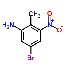 5-溴-2-甲基-3-硝基苯胺结构式