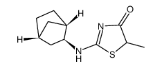2-((1S,2S,4R)bicyclo[2.2.1]heptan-2-ylamino)-5-methylthiazol-4(5H)-one Structure