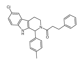 6-chloro-1-(4-methylphenyl)-2-(3-phenylpropanoyl)-2,3,4,9-tetrahydro-1H-β-carboline Structure