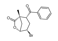(1S,2R,4R,5R)-2-benzoyl-4-bromo-1-methyl-6-oxabicyclo[3.2.1]octan-7-one结构式