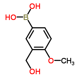 (3-(Hydroxymethyl)-4-methoxyphenyl)boronic acid structure