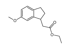 2,3-dihydro-6-methoxy-1H-indene-1-acetic acid ethyl ester结构式