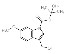 1-Boc-3-羟基甲基-6-甲氧基吲哚结构式