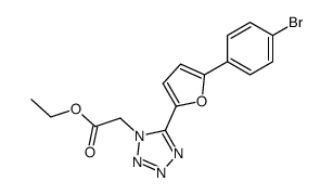 ethyl 2-(5-(5-(4-bromophenyl)furan-2-yl)-1H-tetrazol-1-yl)acetate Structure