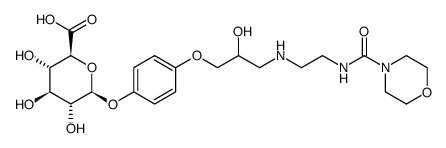 β-D-Glucopyranosiduronic acid, 4-[2-hydroxy-3-[[2-[(4-morpholinylcarbonyl)amino]ethyl]amino]propoxy]phenyl Structure
