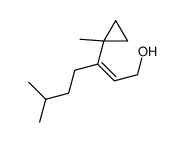 6-methyl-3-(1-methylcyclopropyl)hept-2-en-1-ol结构式
