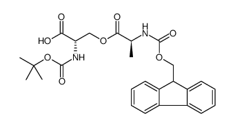 O-((((9H-荧光素-9-基)甲氧基)羰)-L-丙氨酰)-N-(叔丁氧羰基)-L-丝氨酸图片