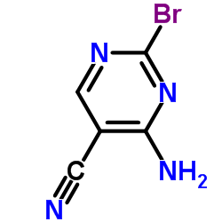 2-溴-4-氨基-5-氰基嘧啶结构式