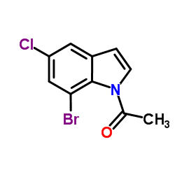 1-(7-Bromo-5-chloro-1H-indol-1-yl)ethanone结构式