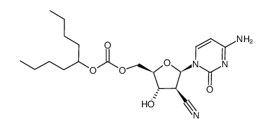 5'-O-(nonan-5-yloxycarbonyl)-2'-cyano-2'-deoxy-1-β-D-arabinofuranosylcytosine结构式