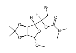 Methyl-6-brom-6-desoxy-5-O-dimethylcarbamoyl-2,3-O-isopropyliden-α-D-mannofuranosid Structure