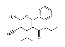 ethyl 6-amino-5-cyano-4-isopropyl-2-phenyl-4H-pyran-3-carboxylate Structure