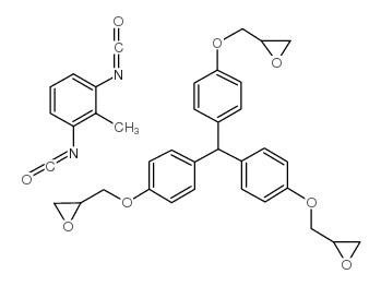 三(4-羟苯基)甲烷三缩水甘油醚2,6-甲苯亚基二异氰酸酯加合物结构式