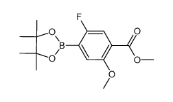 5-氟-2-甲氧基-4-(4,4,5,5-四甲基-1,3,2-二噁硼烷-2-基)苯甲酸甲酯结构式