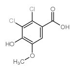 5,6-二氯-4-羟基-3-甲氧基苯甲酸结构式