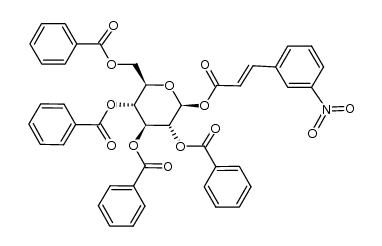 2,3,4,6-tetra-O-benzoyl-1-O-(3-nitrocinnamoyl)-β-D-glucopyranose结构式