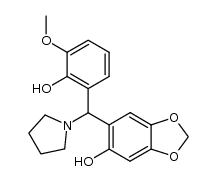 6-((2-hydroxy-3-methoxyphenyl)(pyrrolidin-1-yl)methyl)benzo[d][1,3]dioxol-5-ol Structure