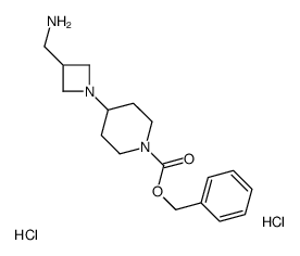 4-(3-氨基甲基-氮杂啶-1-基)-哌啶-1-羧酸苄酯双盐酸盐结构式
