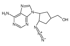 [(1S,3R,4R)-3-(6-aminopurin-9-yl)-4-azidocyclopentyl]methanol结构式