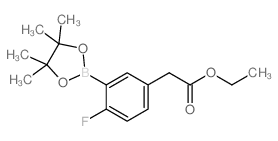 2-氟-5-(乙氧羰基甲基)苯基硼酸,频哪醇酯结构式