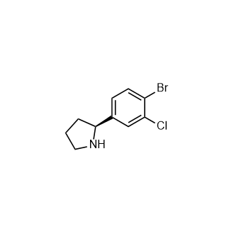 (S)-2-(4-溴-3-氯苯基)吡咯烷结构式