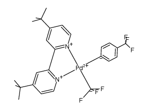 (4,4'-di-tert-butyl-2,2'-bipyridine)Pd(II)(p-CF3C6H4)(CF3) Structure