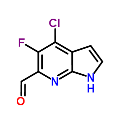 4-氯-5-氟-1H-吡咯并[2,3-b] 吡啶-6-甲醛结构式