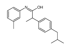 2-(4-异丁基苯基)-N-间甲苯丙酰胺结构式