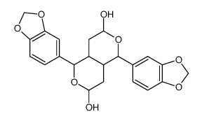1,5-bis(1,3-benzodioxol-5-yl)-1,3,4,4a,5,7,8,8a-octahydropyrano[4,3-c]pyran-3,7-diol Structure