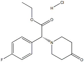 (R)- (4-氟-苯)- (4-氧-哌啶1-基)-乙酸乙酯盐酸盐结构式