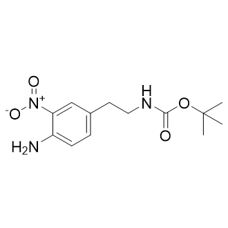 (4-氨基-3-硝基苯乙基)氨基甲酸叔丁酯结构式