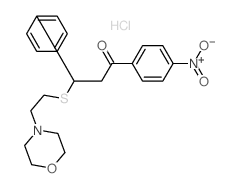 Propiophenone,3-[(2-morpholinoethyl)thio]-4'-nitro-3-phenyl-, monohydrochloride (8CI)结构式