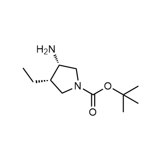 (3S,4S)-3-氨基-4-乙基吡咯烷-1-羧酸叔丁酯结构式