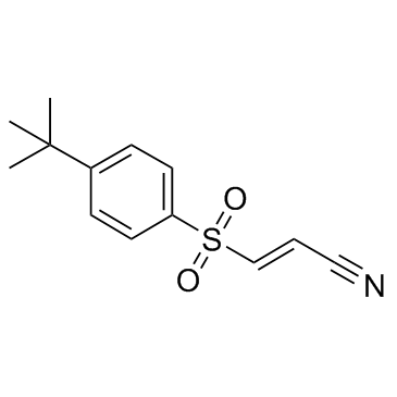 (2E)-3-[[4-叔丁基苯基]磺酰基]-2-丙烯腈结构式