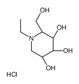 (3R,4R)-1-ethyl-2-(hydroxymethyl)piperidine-3,4,5-triol,hydrochloride Structure