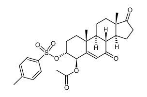 4β-acetoxy-3α-toluene-p-sulfonoxyandrost-5-ene-7,17-dione Structure