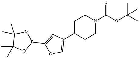 4-(N-Boc-piperidin-4-yl)furan-2-boronic acid pinacol ester结构式